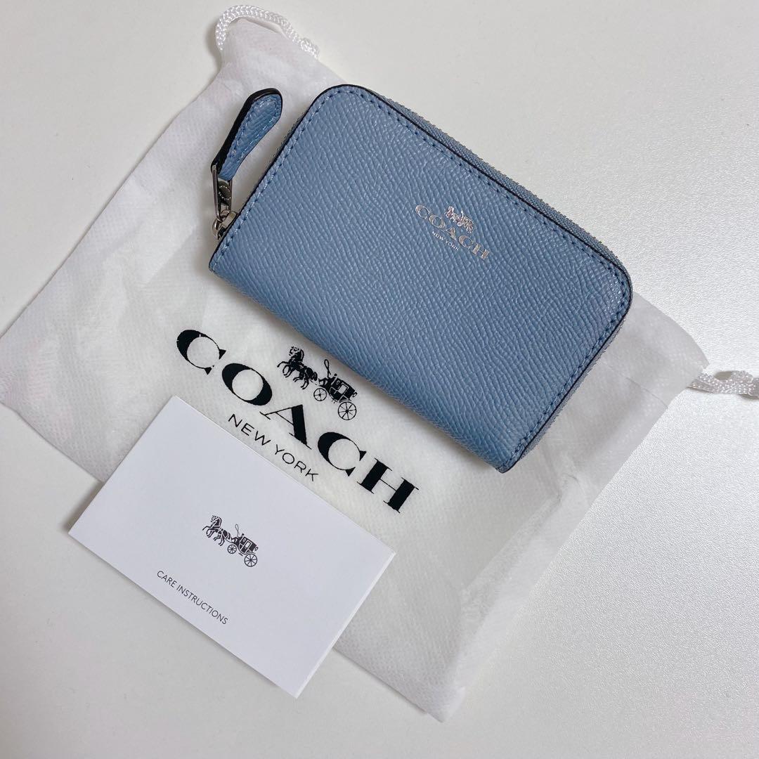 【新品未使用】COACHコーチ★ケース★カードケース★ライトブルー★水色