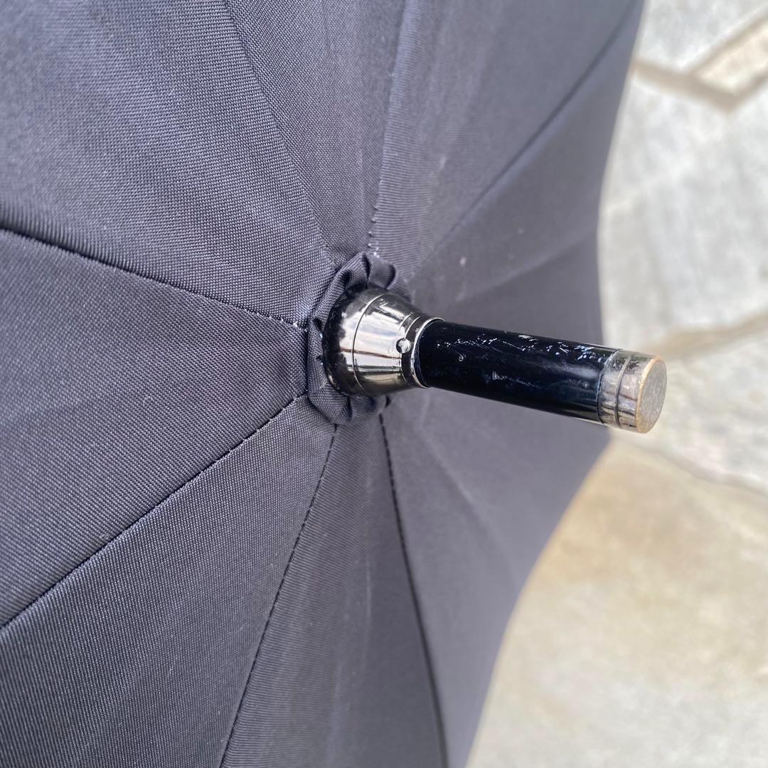 芦屋ロサブラン♡遮光日傘　長傘　黒　白バンブー　持ち手竹　紫外線対策