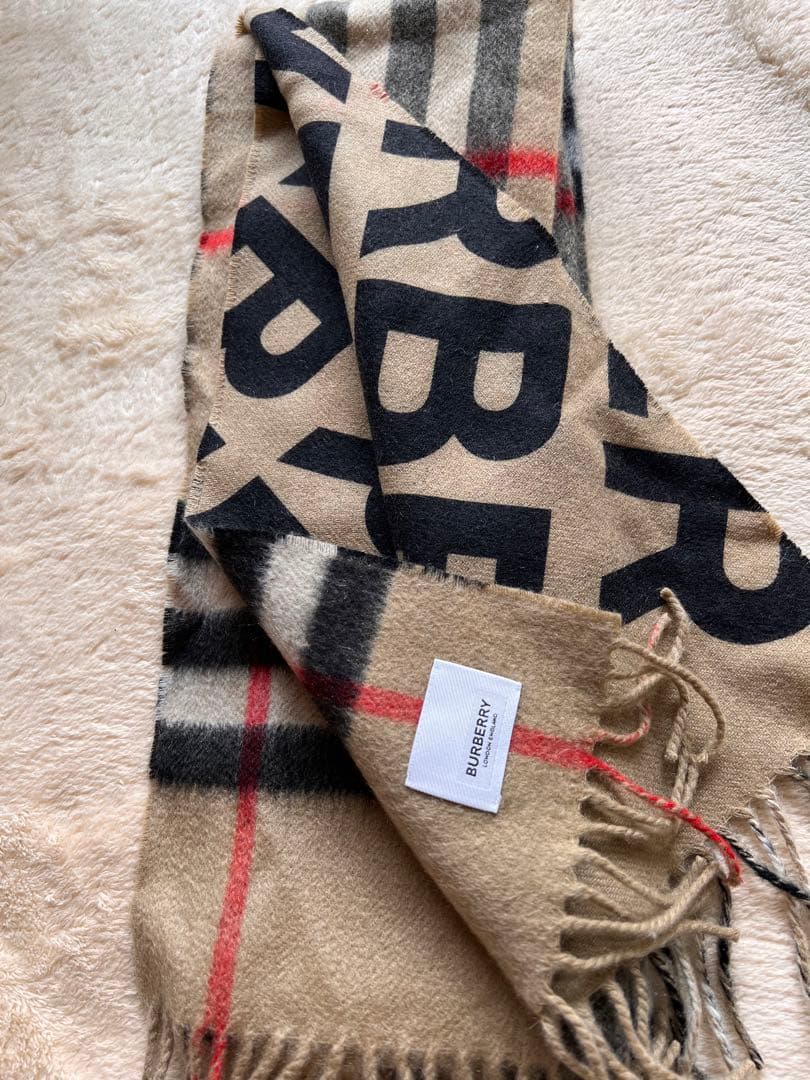 バーバリーカシミヤマフラー