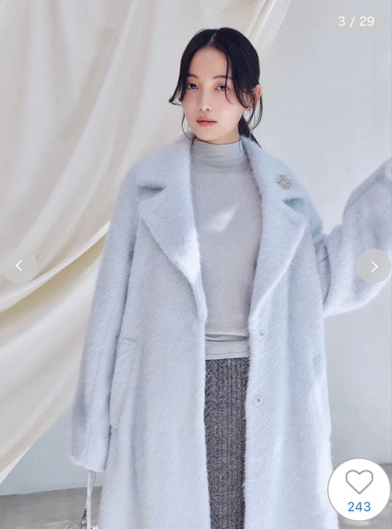 2025AW SNIDEL シャギーロングコート