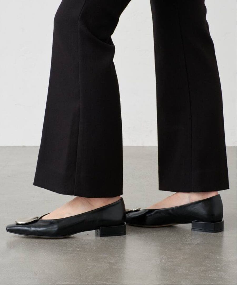 GRISE レザー ARTY オーナメントフラット ブラック24.5