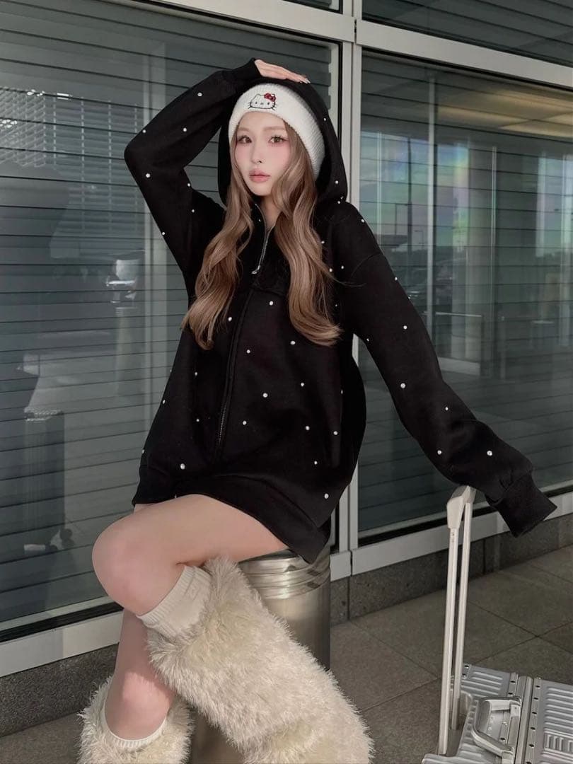 ♡ ダーリッチ Darich ♡ DDロゴビジュージップパーカー