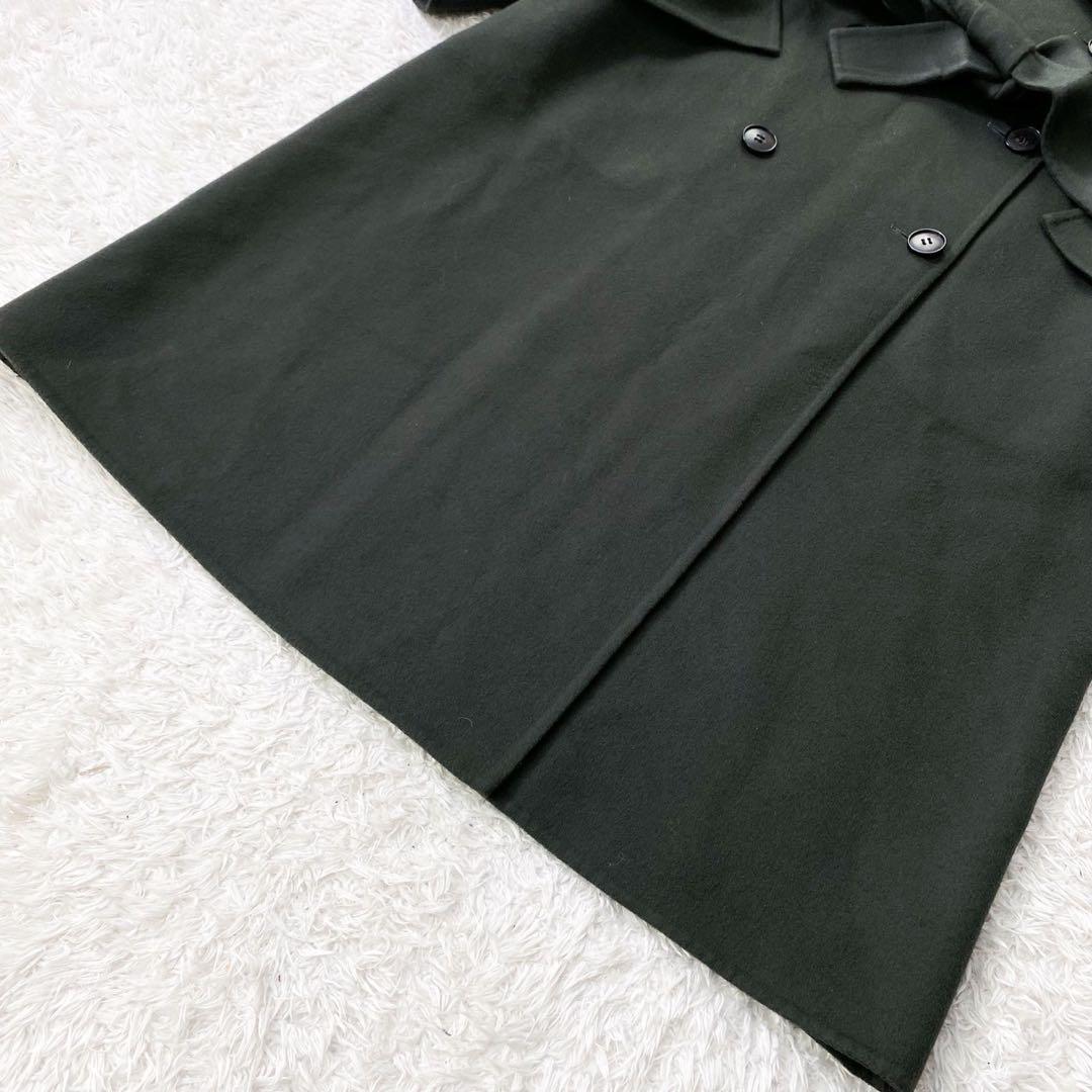 美品❤️Theory ロングコート　ダブル　カーキ　ベルト　カシミヤ　ウール　S