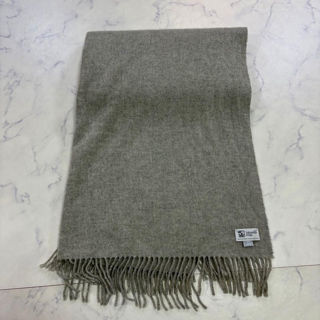 美品 ジョンストンズ オブ エルガン カシミヤ100 % 大判ストール マフラー