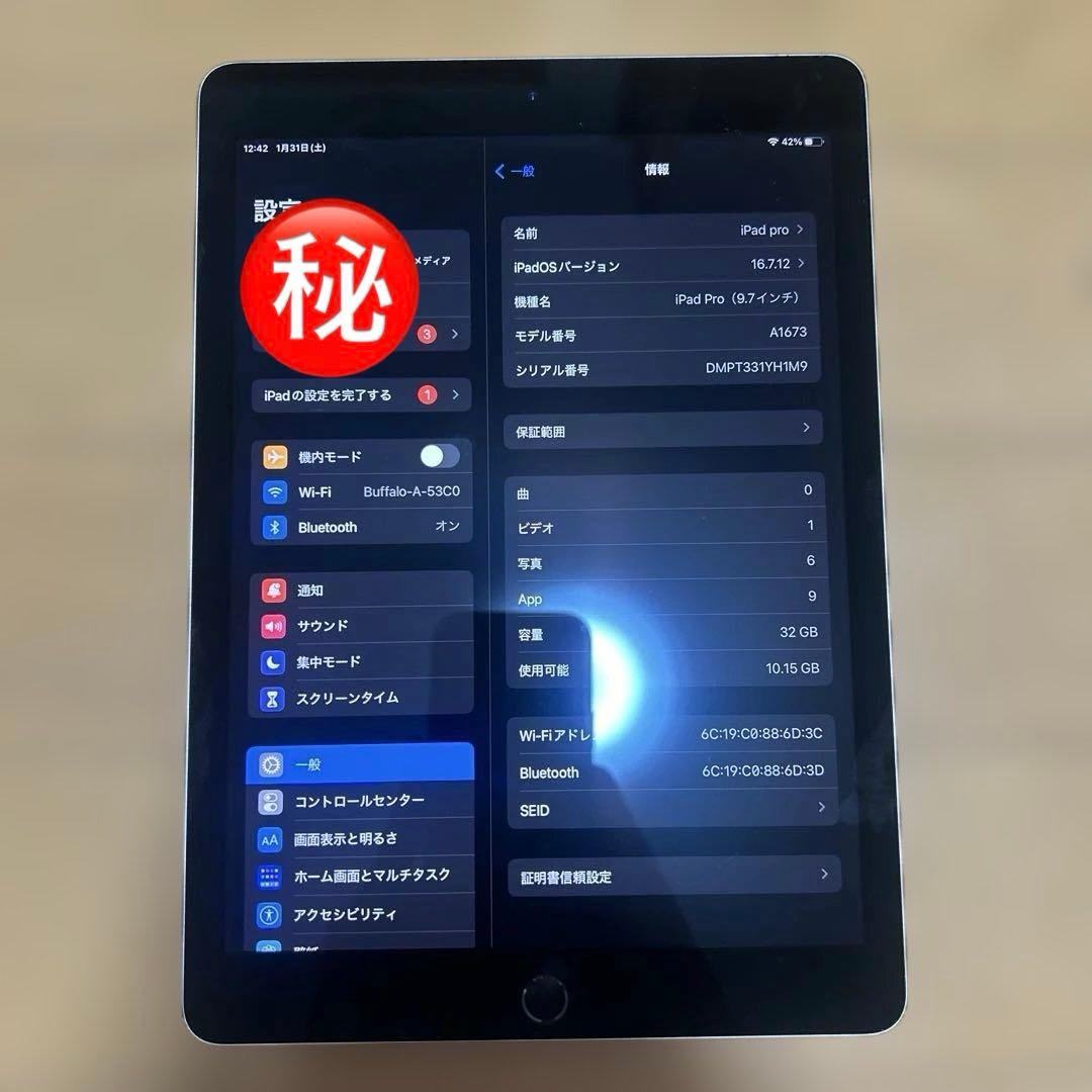 最終値下げ❗️早いもの勝ち❗️Apple iPad pro 9.7 インチ