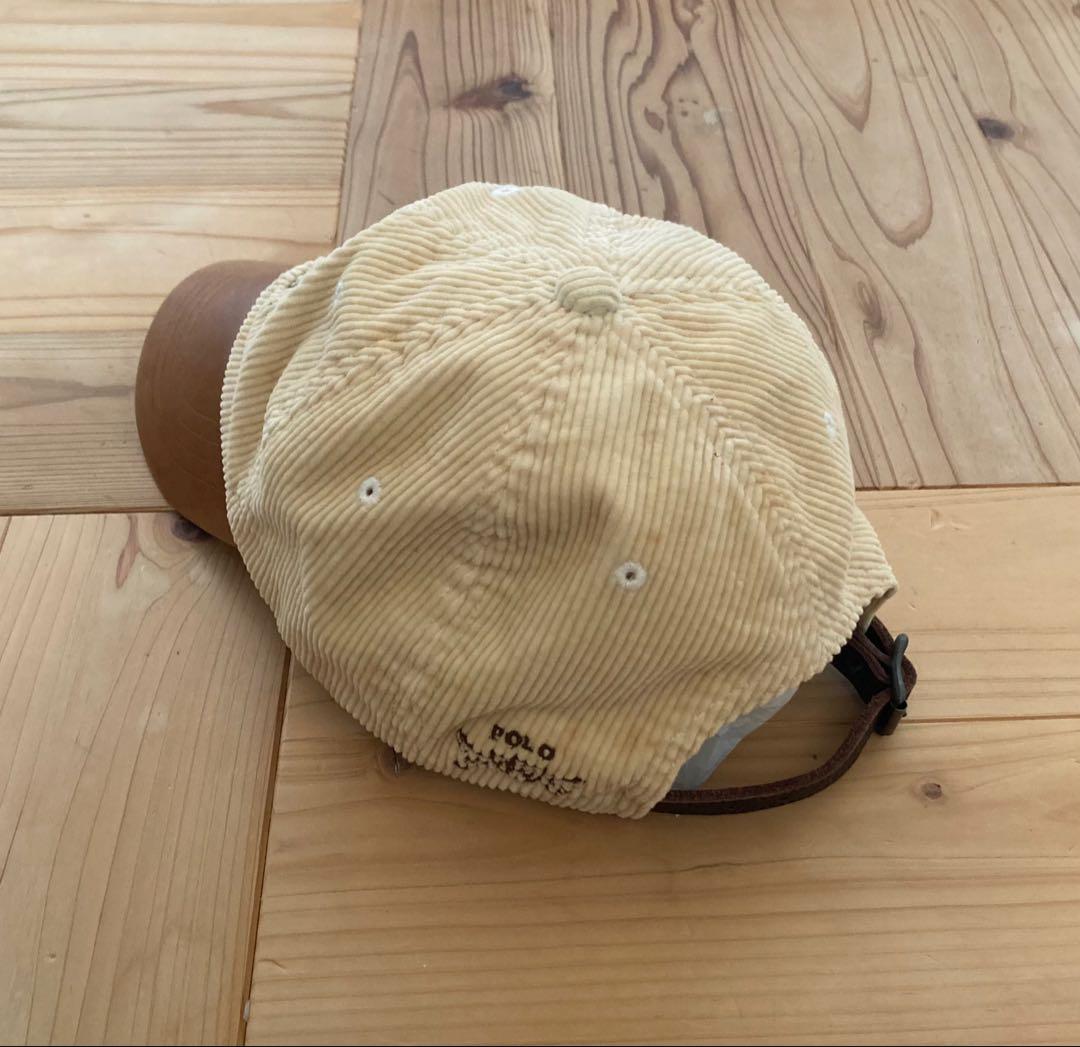 Ralph Lauren ラルフ キャップ 帽子 レザー コーデュロイ 90s