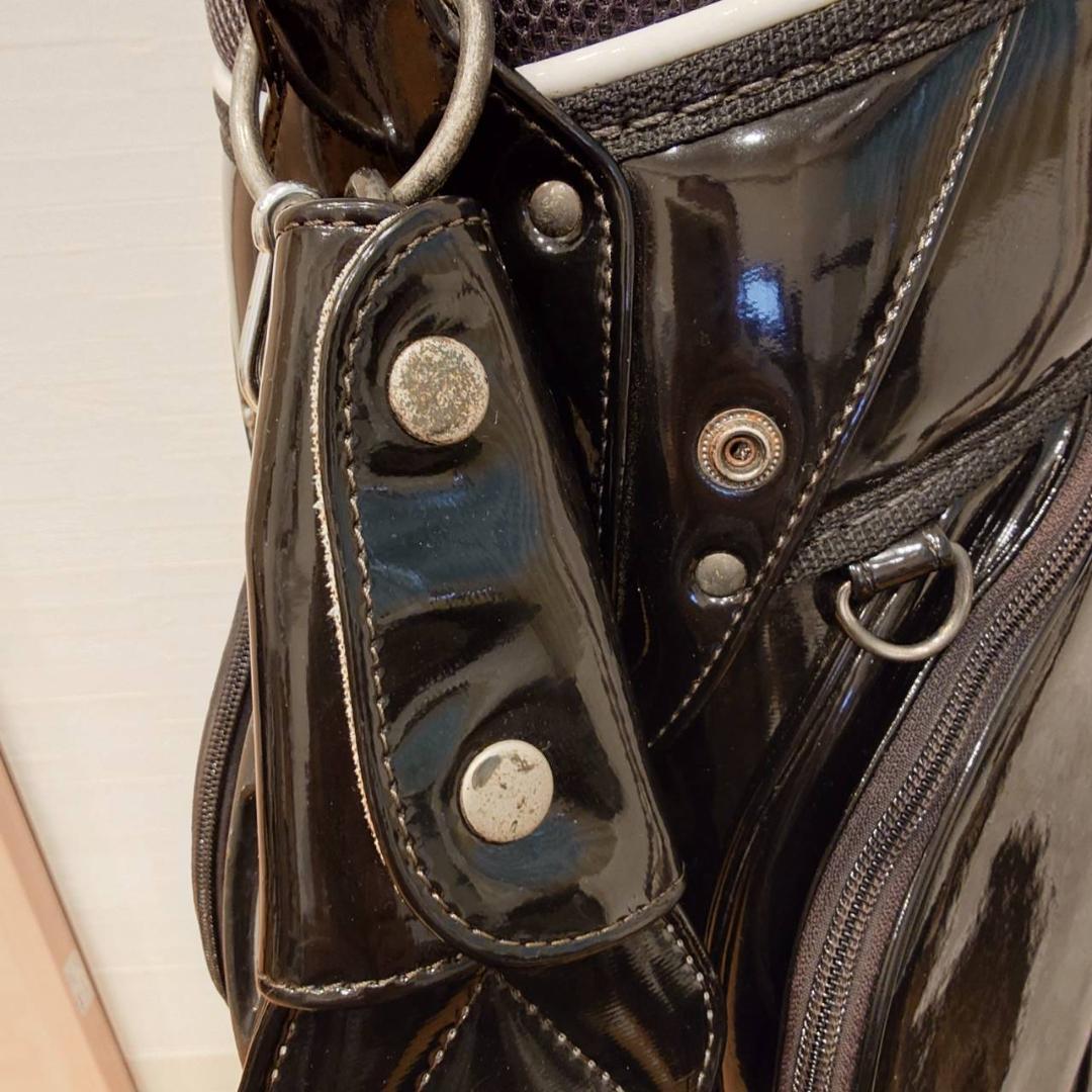 HALYRUID キャディバッグ エナメル ブラック 10型