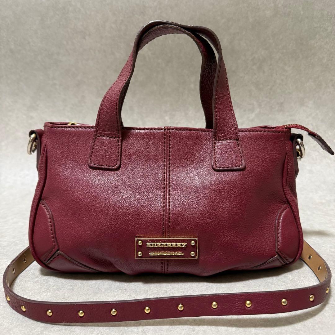 【バーバリーブルーレーベル】2wayショルダーバッグ　ゴールドロゴ　ノバチェック