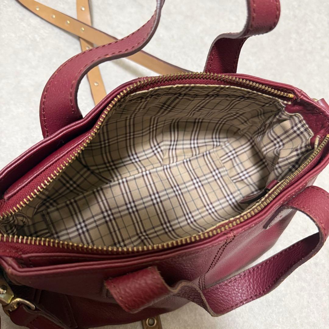 【バーバリーブルーレーベル】2wayショルダーバッグ　ゴールドロゴ　ノバチェック