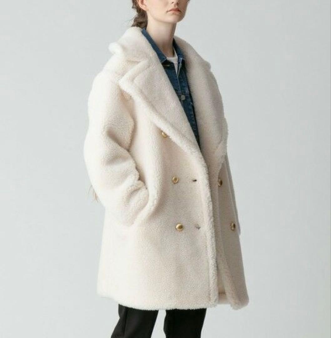 【美品】allureville ウールMIXボアピーコート　01(S)