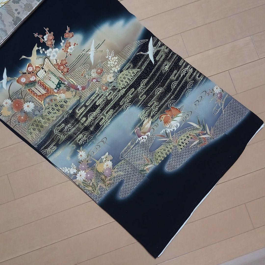 D02限定価格！☆USED美品☆ 結婚式 金彩 豪華 黒留袖6点セット