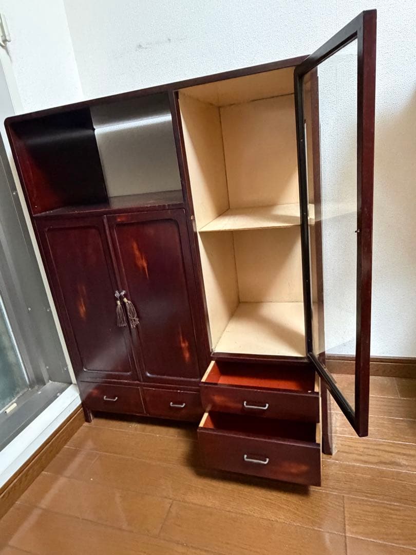 【12/21のみ特別価格】　茶箪笥　赤茶　アンティーク　ヴィンテージ