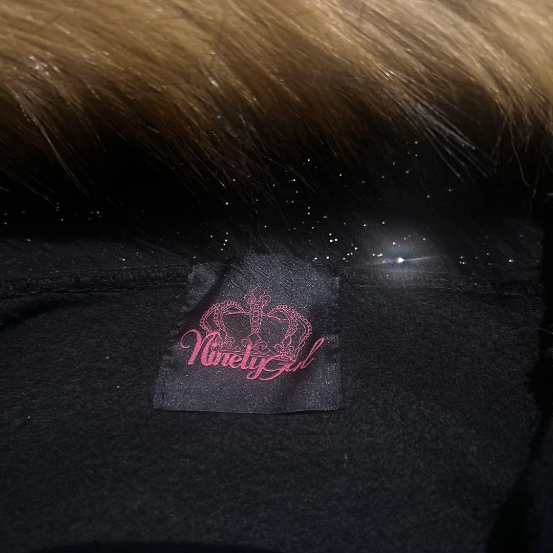 発送前セール90 LogoGlitterFurZip Hoodie