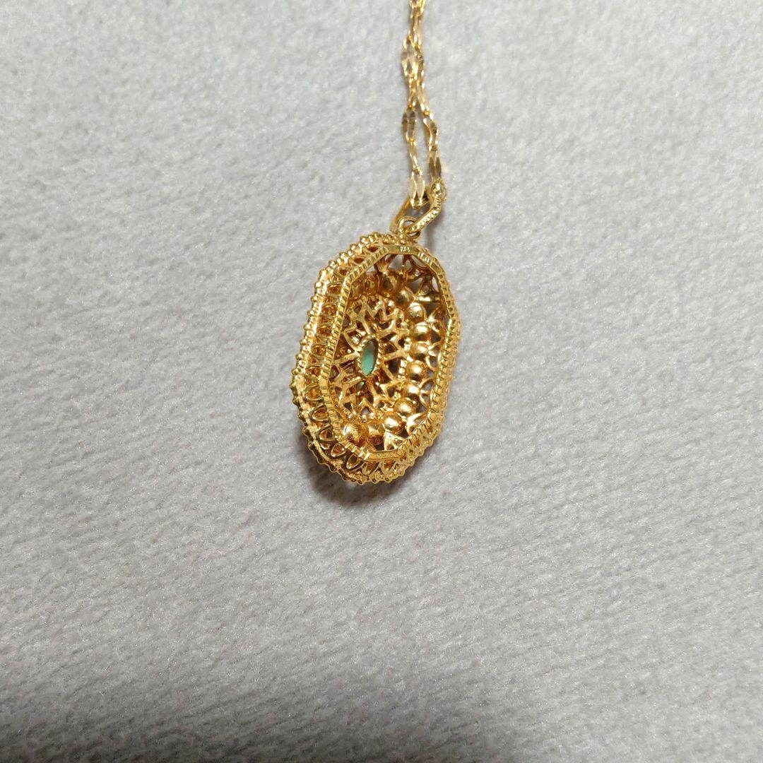 アガット K14 オパールチャーム ネックレスチェーン