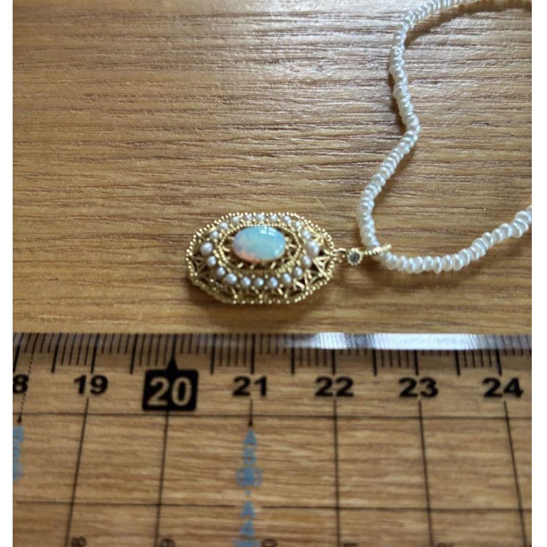 アガット K14 オパールチャーム ネックレスチェーン