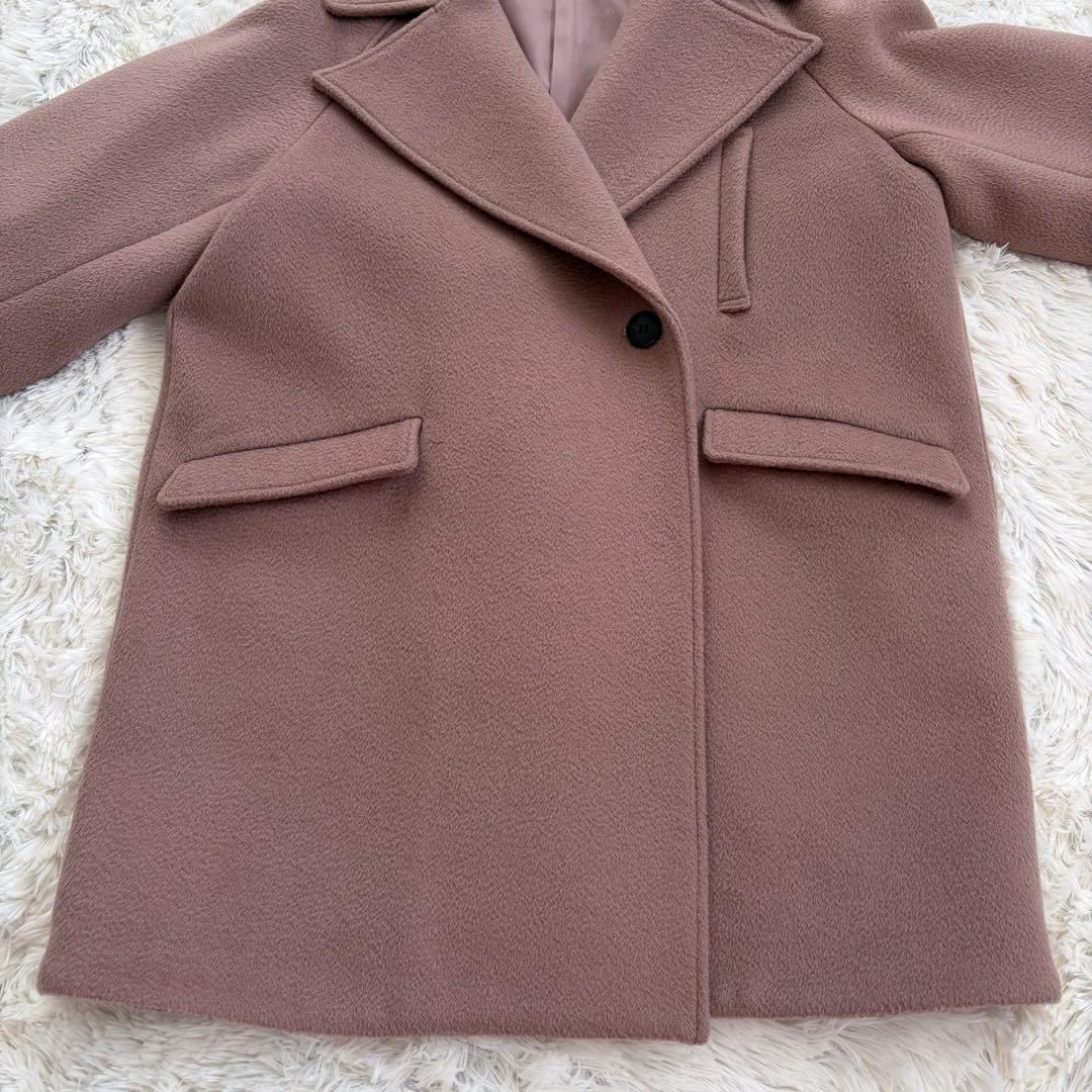 anuans ミドルスケールコート ウール スモーキーピンク フリーサイズ