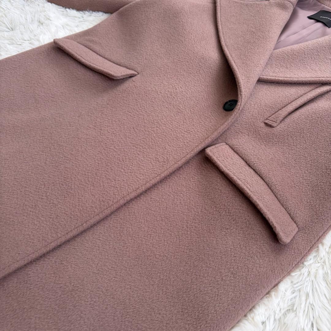 anuans ミドルスケールコート ウール スモーキーピンク フリーサイズ