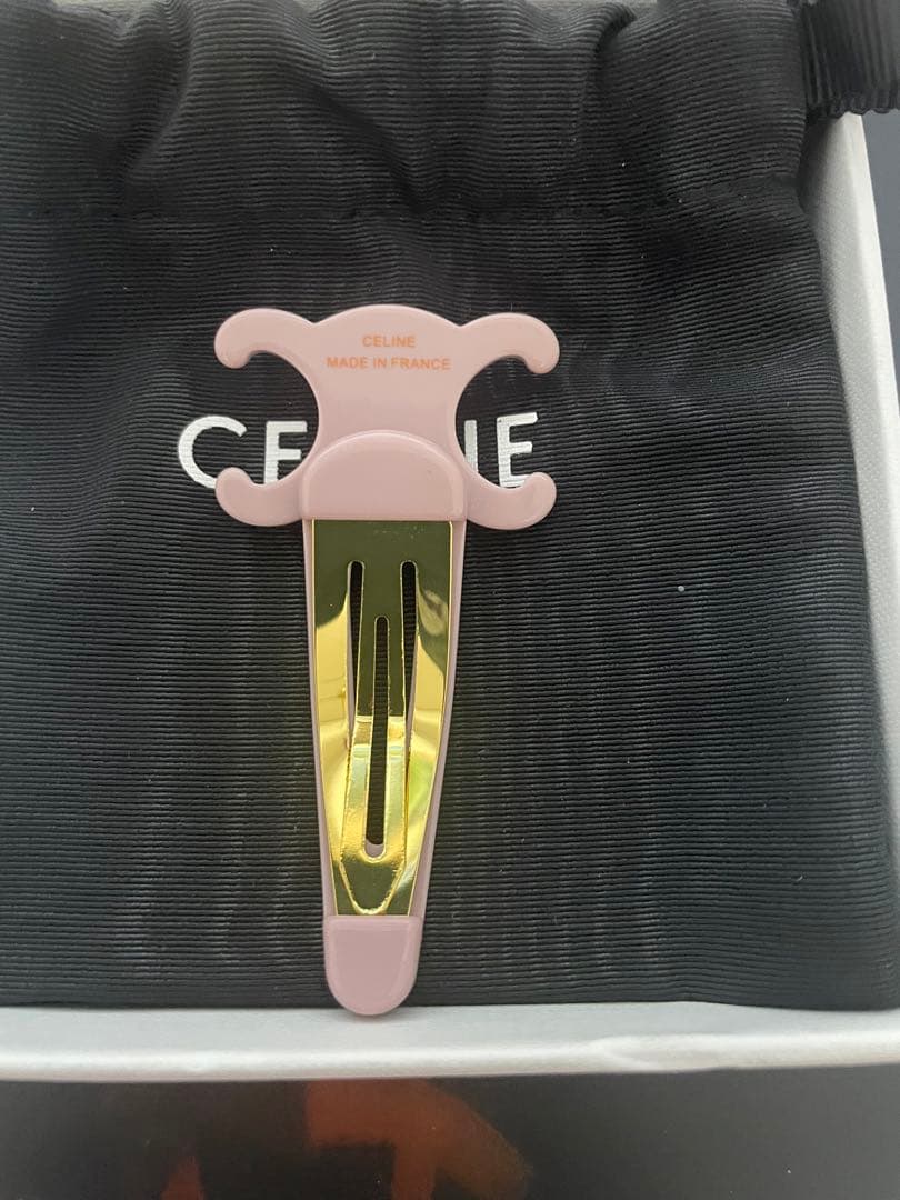 セリーヌ CELINE ラージ ヘアクリップ　ヘアピン　ピンク