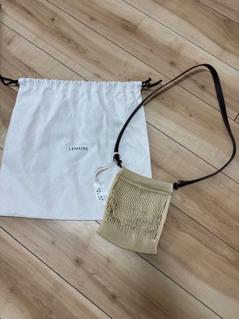 LEMAIRE ニット巾着袋 ベージュ 収納袋付き