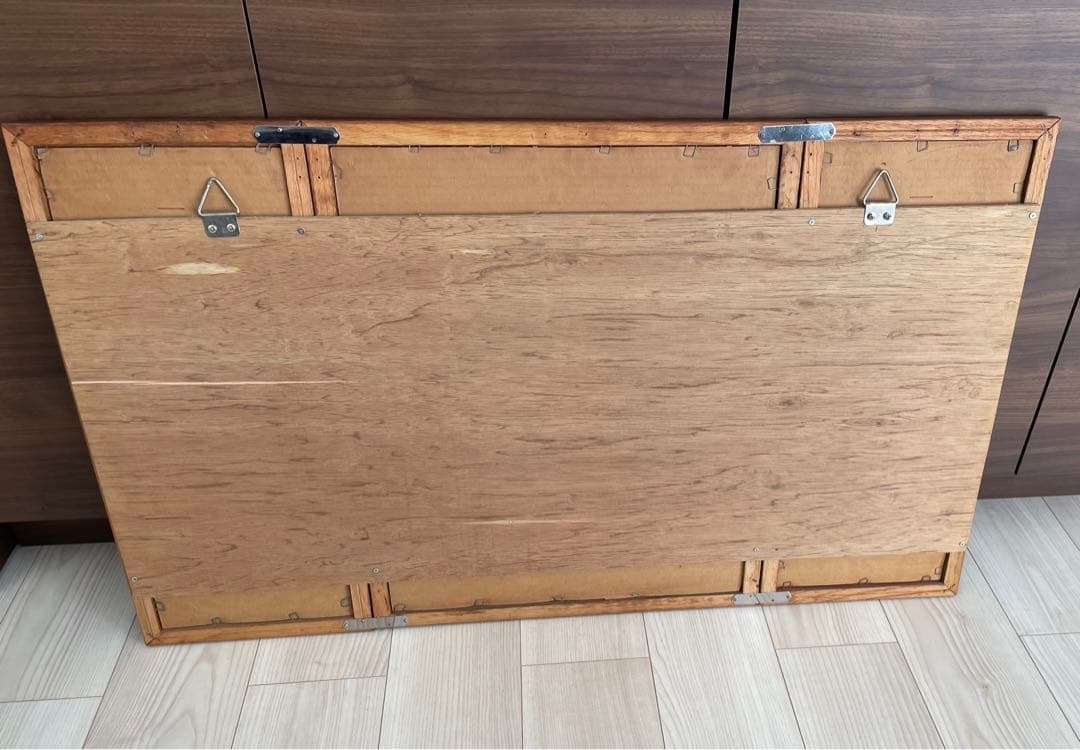 木製フレームミラー3連(フラワーモチーフ)