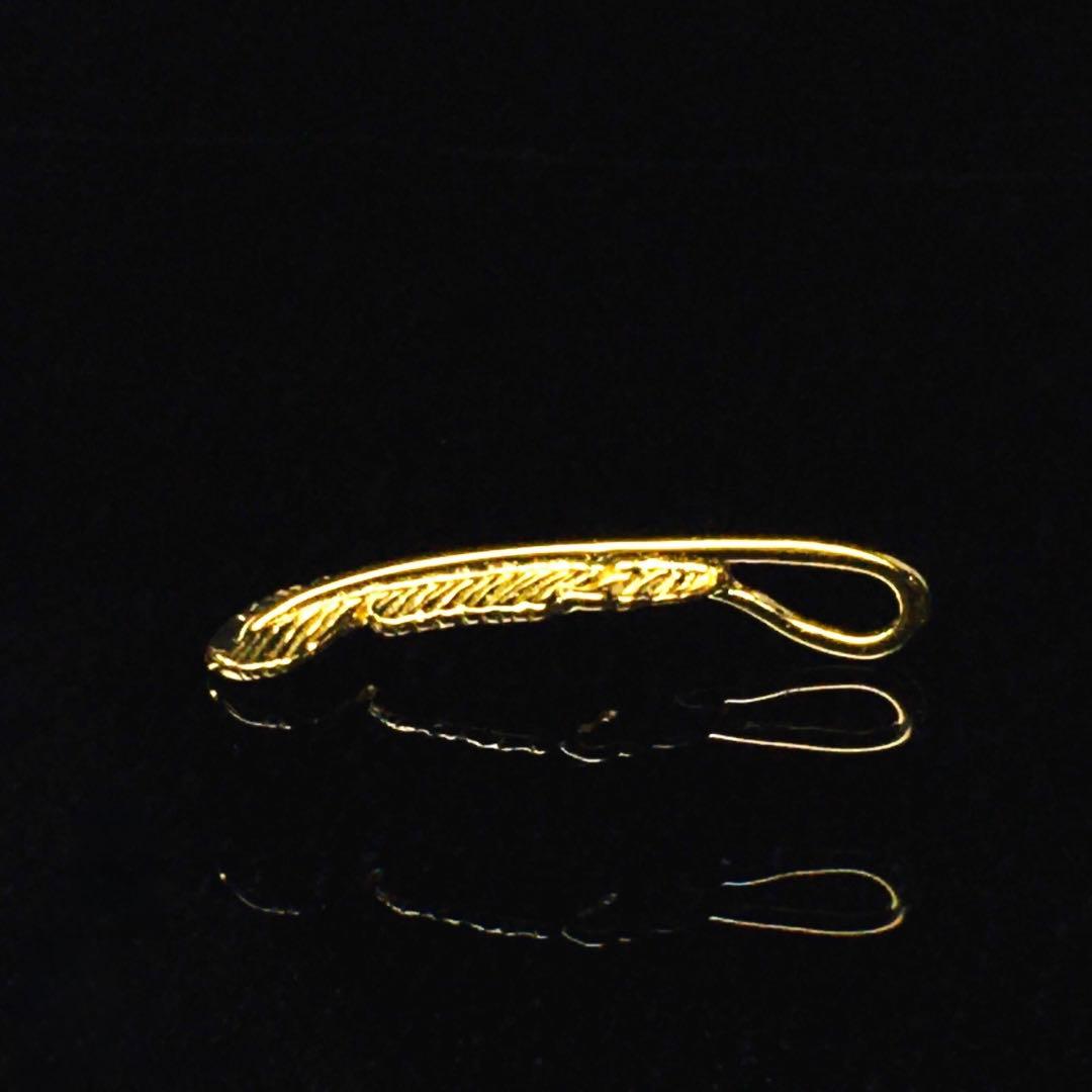 K18 フェザー《SS》 右曲がり ネックレス 18金 地金物