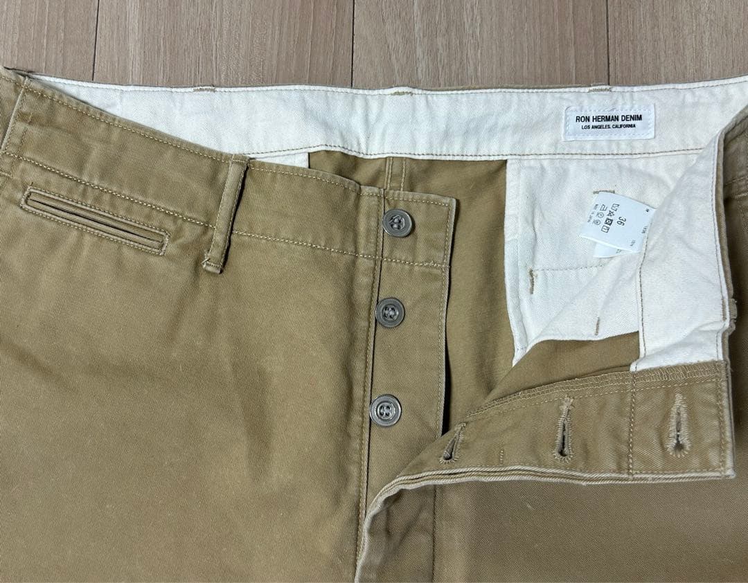 【極美品】RON HERMAN DENIM ダメージ加工 チノ ワークパンツ！