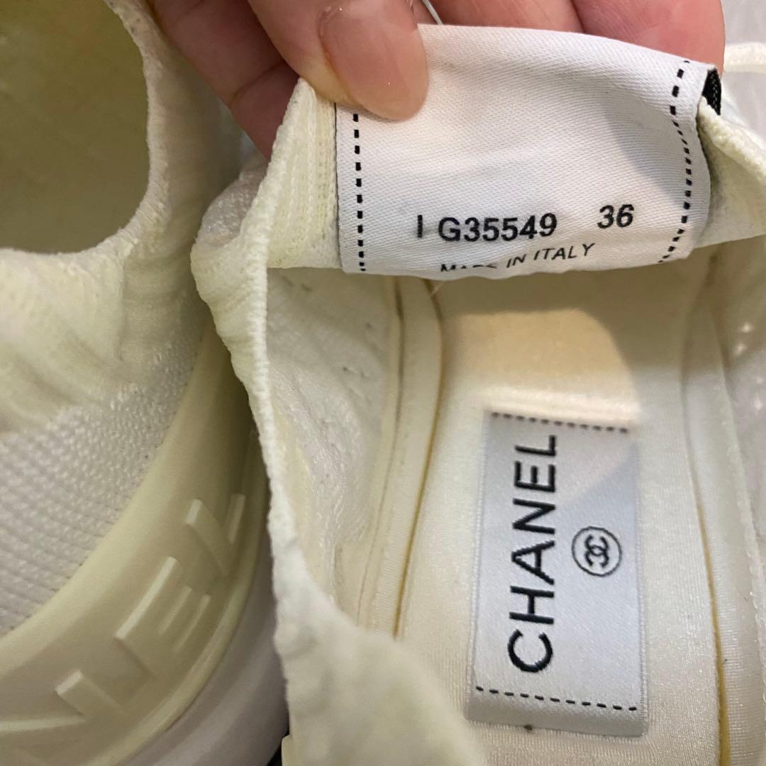 CHANEL ホワイト スニーカー　22.5〜24