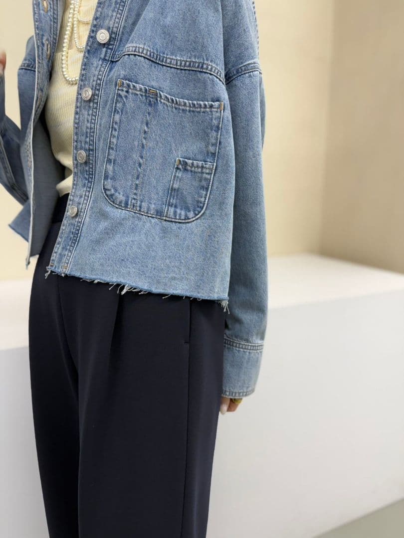 新品タグ付 2026新作 カフネ デニム シャツ ジャケット Mサイズ Mal.