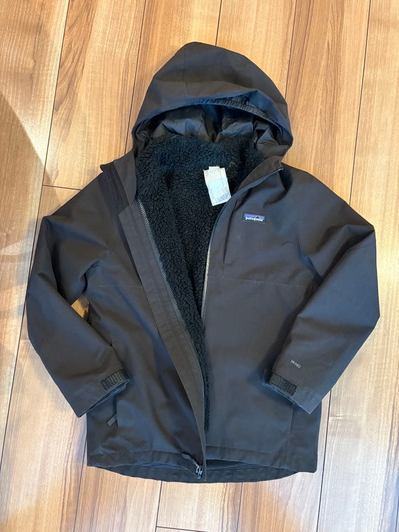 patagonia キッズ・フォーインワン・エブリデー・ジャケットM　ブラック