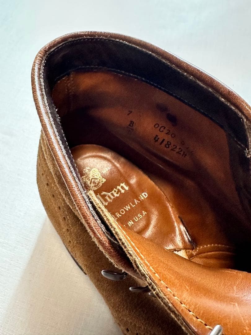 【美品良靴】ALDEN SUEDE MODIFIED BOOTS7D 41822