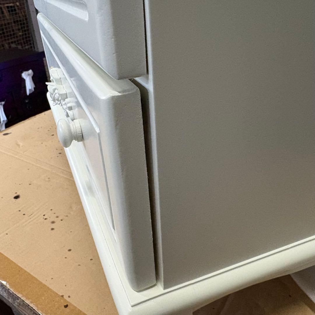 訳あり品【137】フレンチカントリー調ホワイトチェスト四段五つ引き木製タンス収納