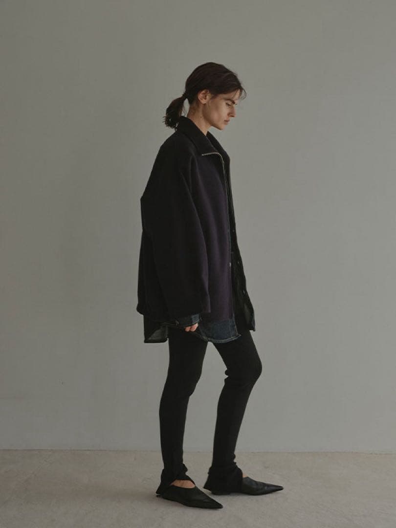 ETRE TOKYO メルトンスタンドネックリバーブルゾン Navy Sサイズ