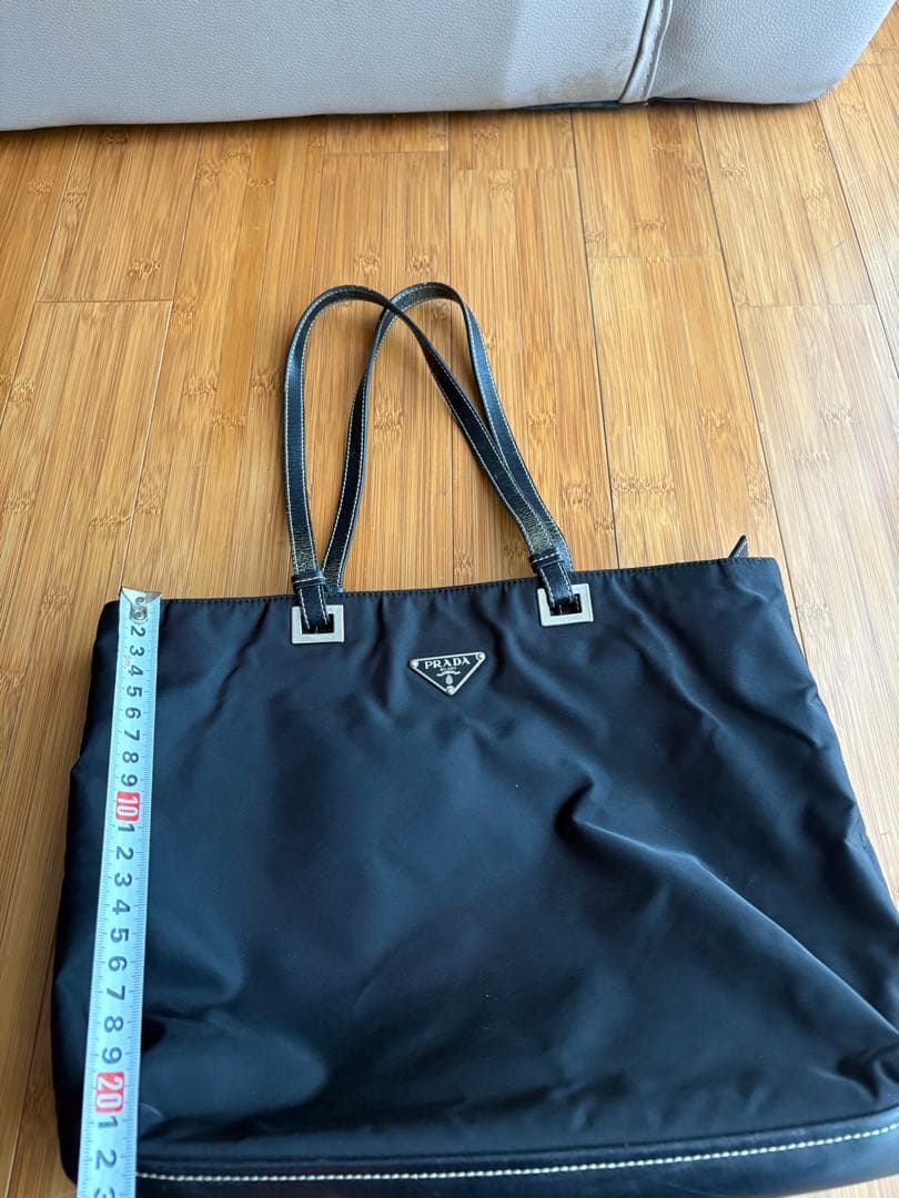 プラダ Prada 黒 ナイロン トートバッグ 約33cm x 23cm