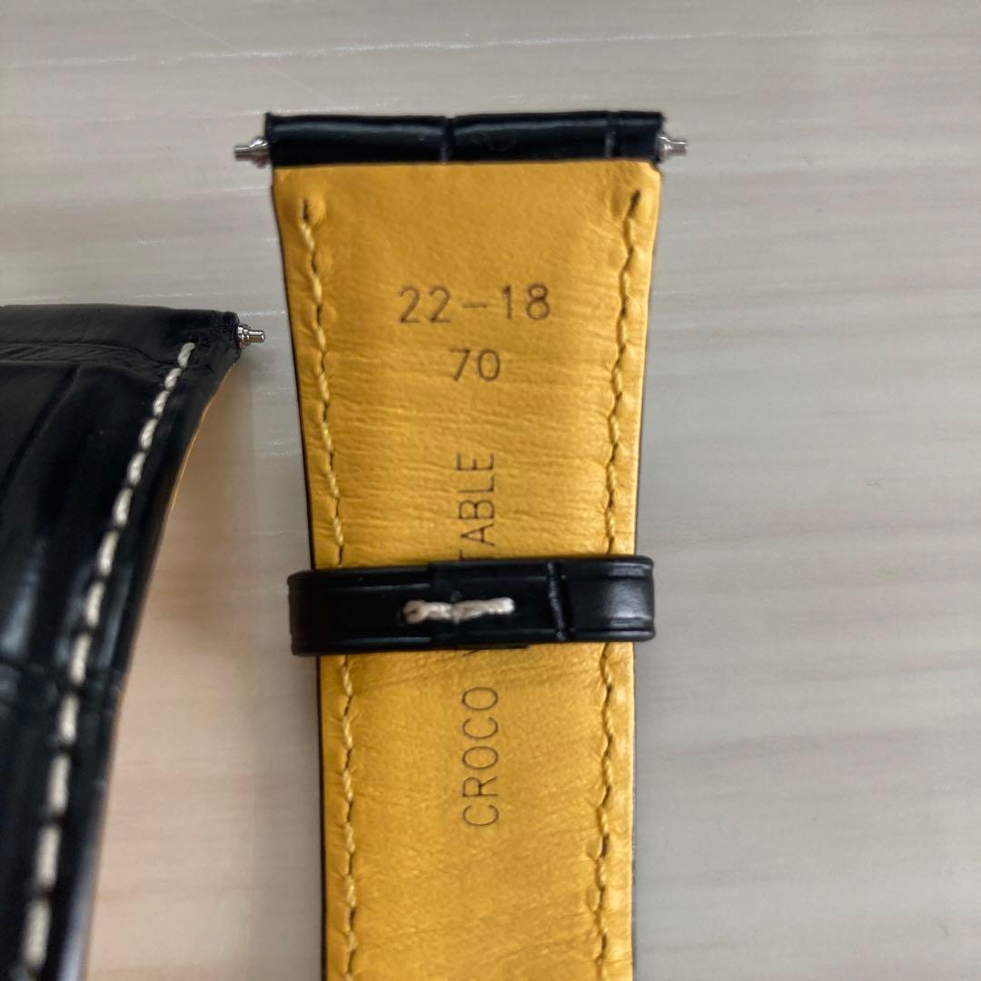 BREITLING ブラックレザーベルト 22-18mm ナビタイマー B01