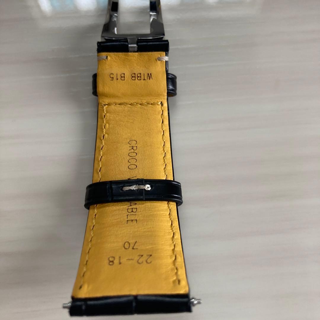 BREITLING ブラックレザーベルト 22-18mm ナビタイマー B01