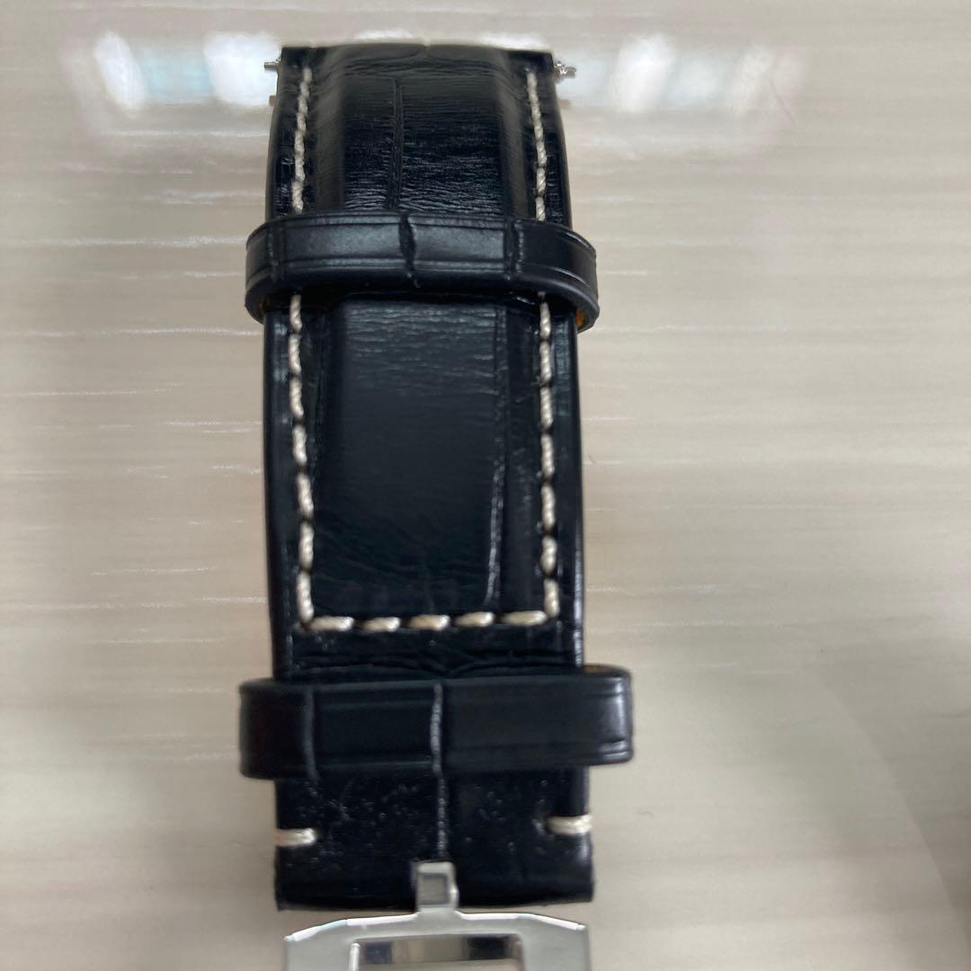 BREITLING ブラックレザーベルト 22-18mm ナビタイマー B01