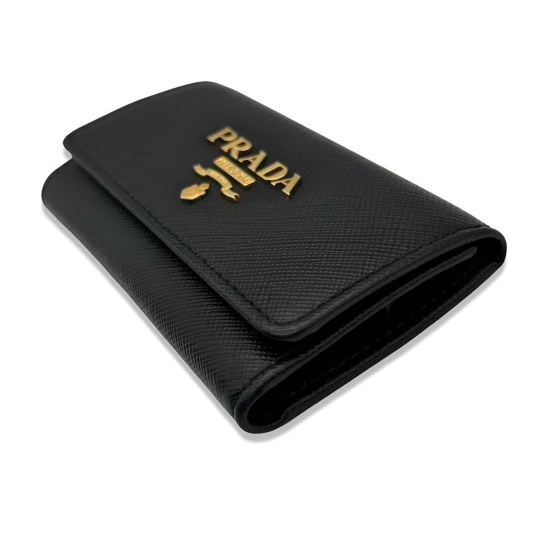 【ほぼ未使用】 PRADA プラダ キーケース サフィアーノ レザー ブラック