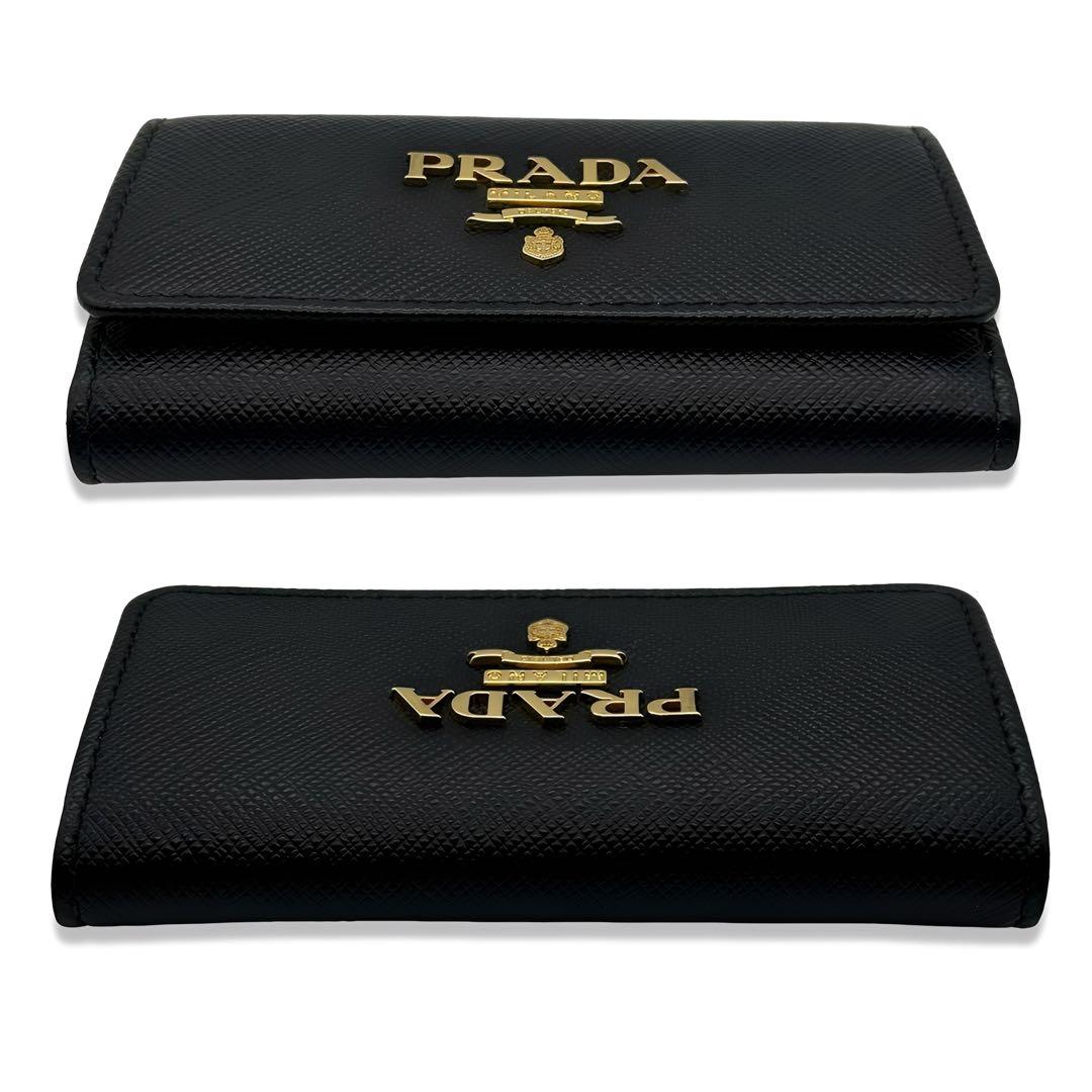 【ほぼ未使用】 PRADA プラダ キーケース サフィアーノ レザー ブラック
