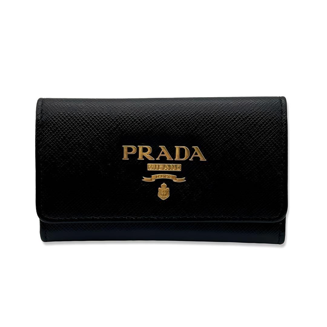【ほぼ未使用】 PRADA プラダ キーケース サフィアーノ レザー ブラック