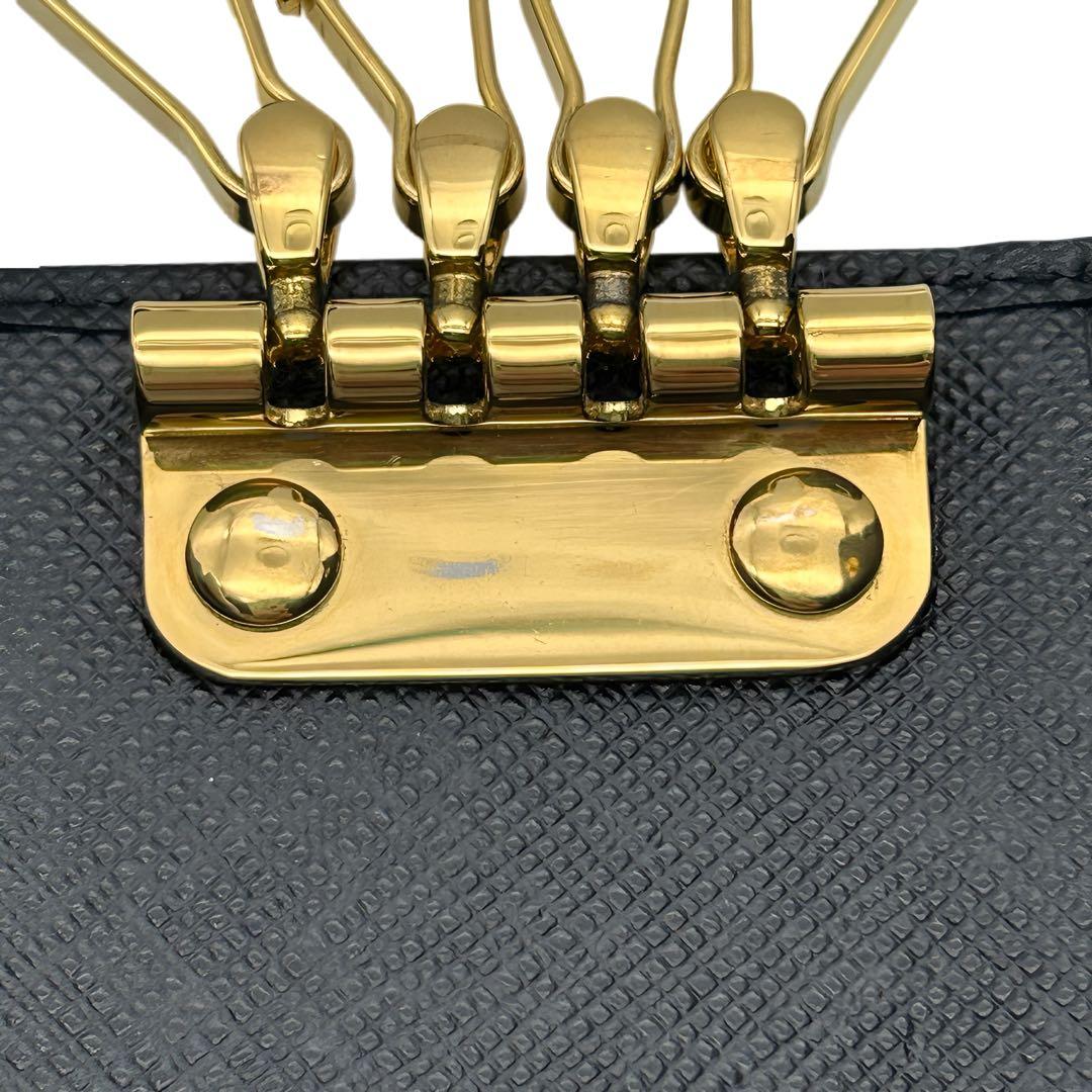 【ほぼ未使用】 PRADA プラダ キーケース サフィアーノ レザー ブラック