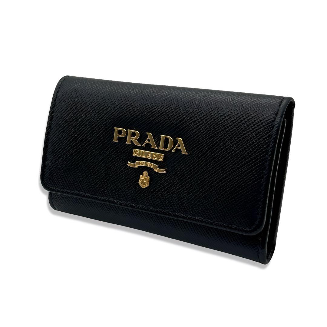 【ほぼ未使用】 PRADA プラダ キーケース サフィアーノ レザー ブラック