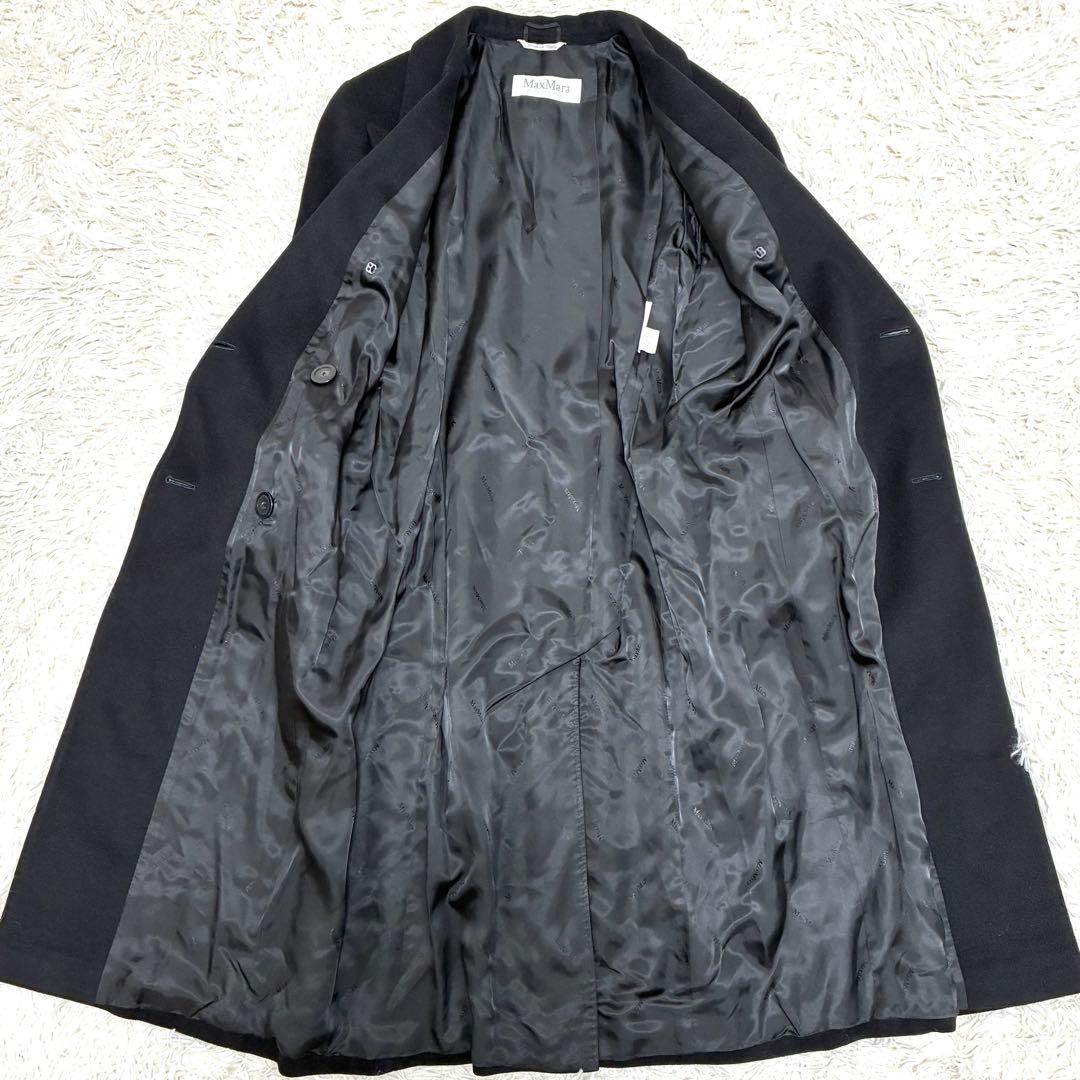 美品・最高級 マックスマーラ ロングコート カシミヤ100% レディース L 黒
