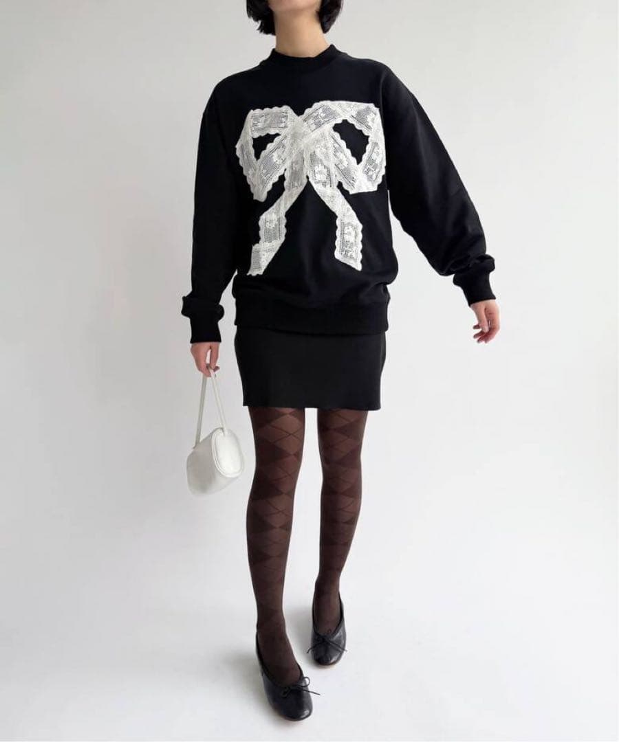 【新品未使用】Yuhan Wang lace bow sweatshirt M