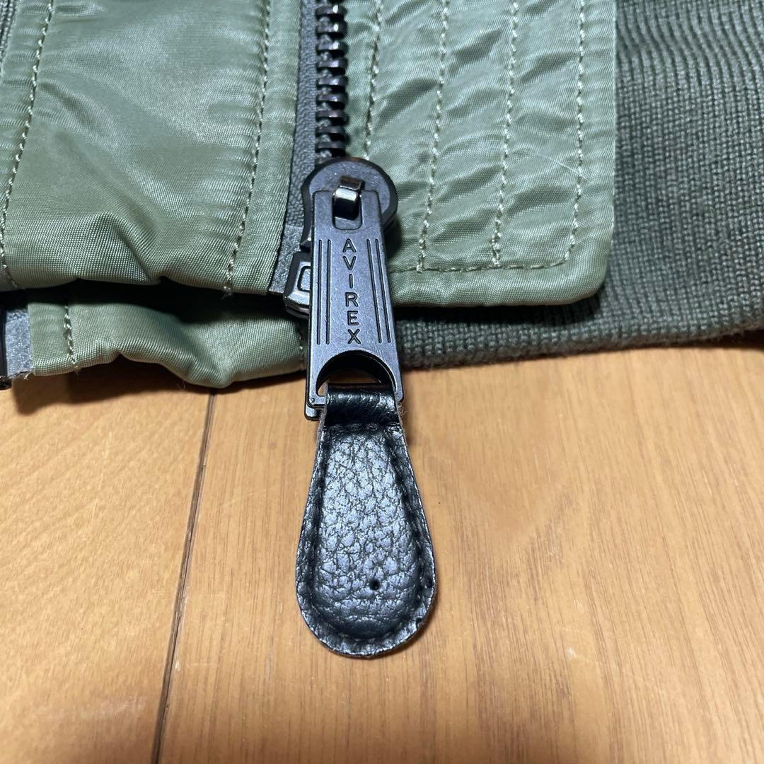 AVIREX MA-1 フライトジャケット　ロゴ有り　オリーブグリーン　XL