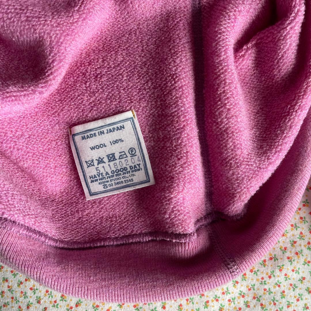 45r wool ヨコ裏毛の908スウェット　ピンク