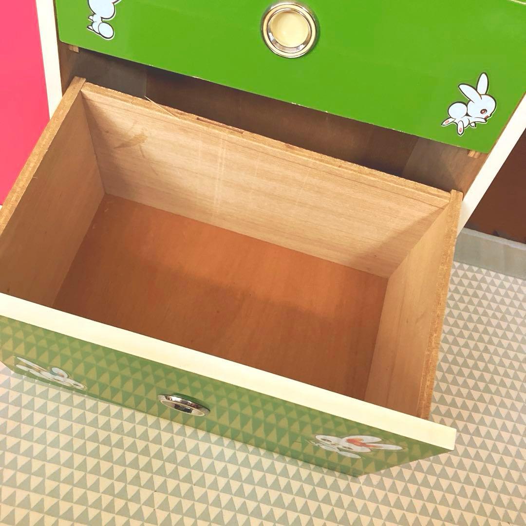 レトロポップ 木製 5段 チェスト 箪笥 グリーン昭和レトロ 引き出し 緑