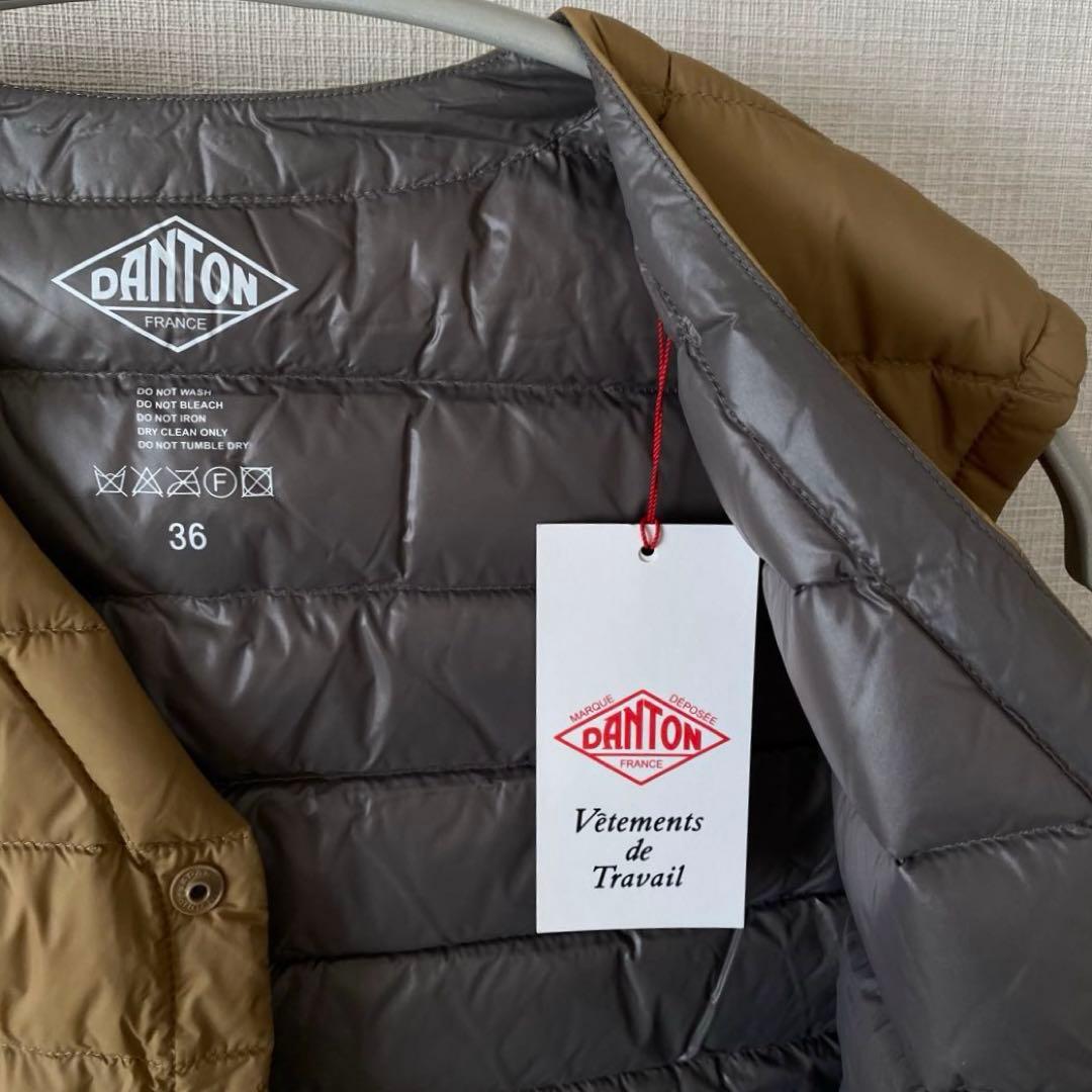 【yu.sa.ka】【新品】DANTON カーキ ダウンベスト 36