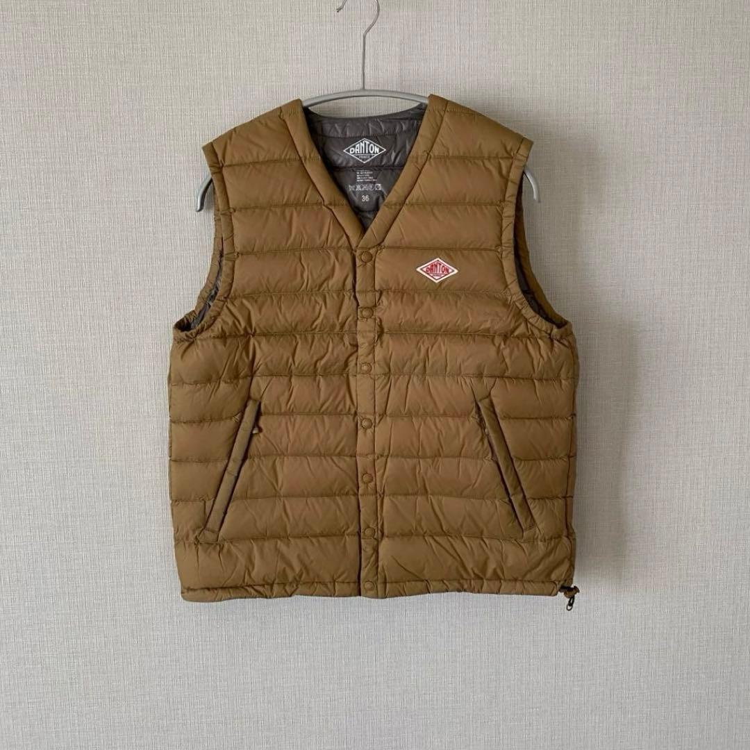 【yu.sa.ka】【新品】DANTON カーキ ダウンベスト 36