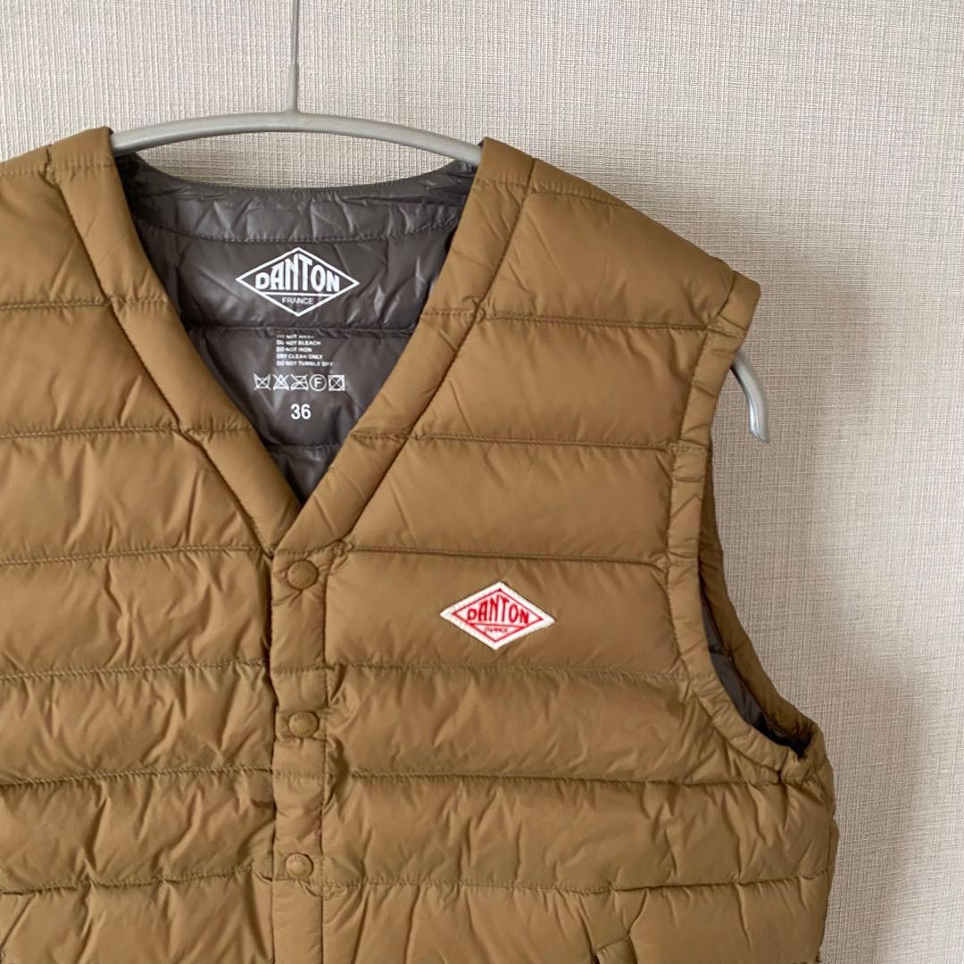 【yu.sa.ka】【新品】DANTON カーキ ダウンベスト 36