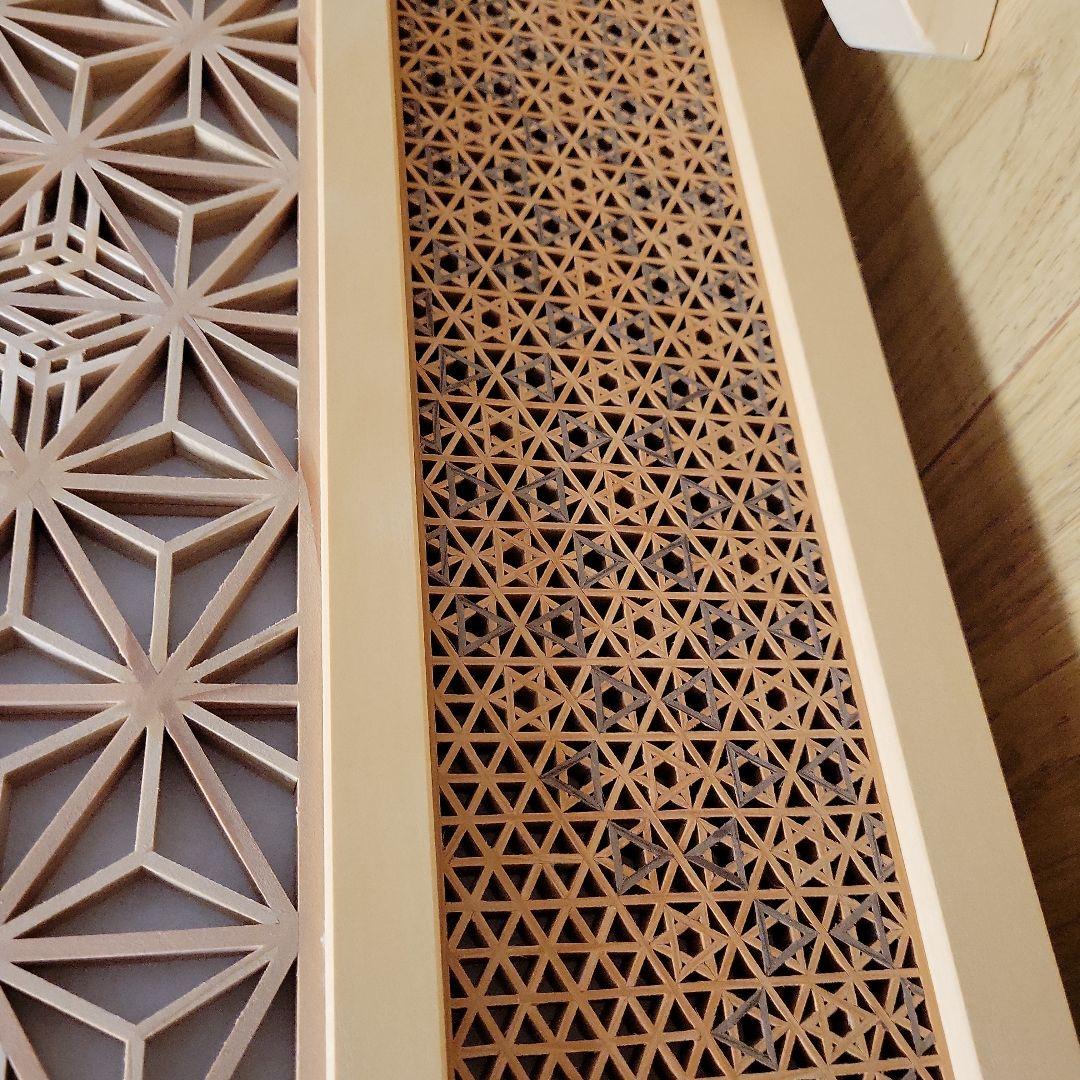 木製 和風 透かし彫り 間仕切り　富士山　掛障子